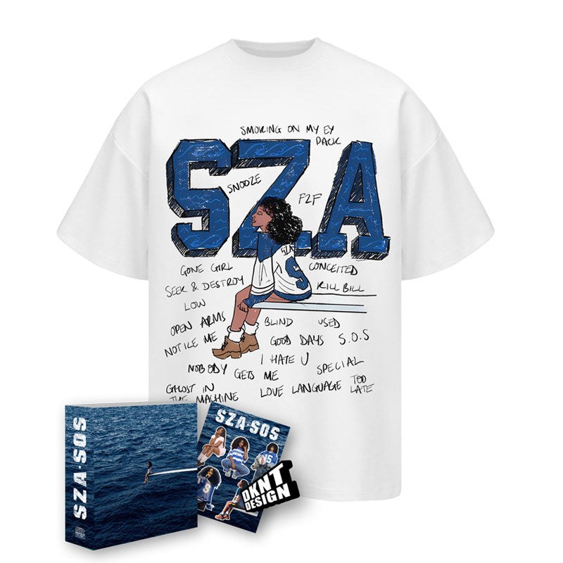 SZA Cartoon Graphic Cotton T-Shirt
