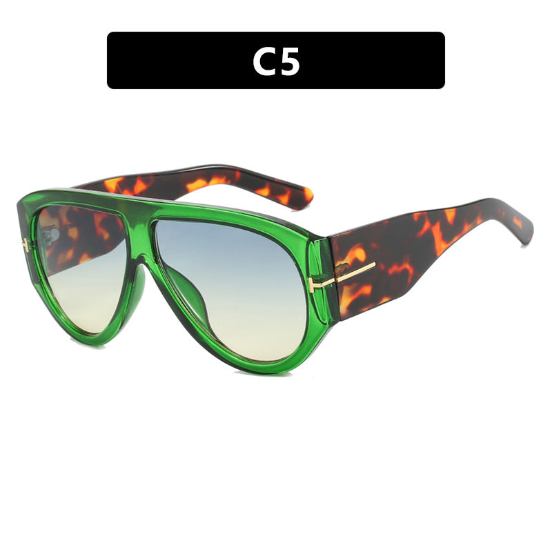 T-Shaped Large Frame Aviator Sunglasses