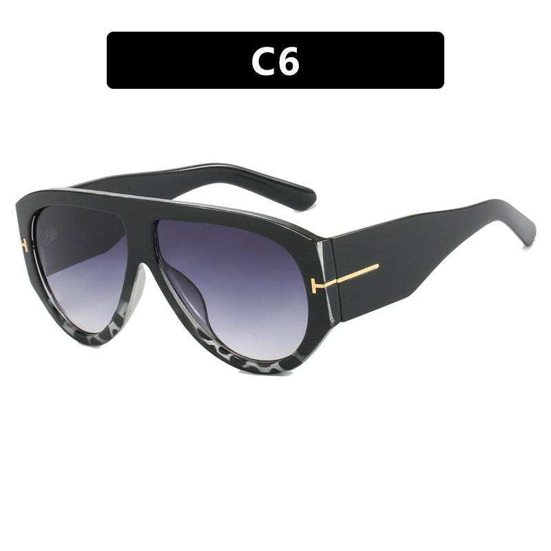 T-Shaped Large Frame Aviator Sunglasses