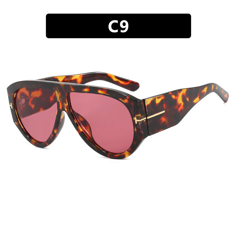 T-Shaped Large Frame Aviator Sunglasses
