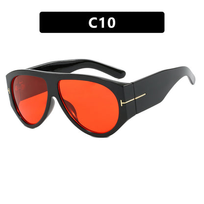 T-Shaped Large Frame Aviator Sunglasses