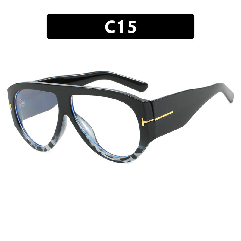 T-Shaped Large Frame Aviator Sunglasses