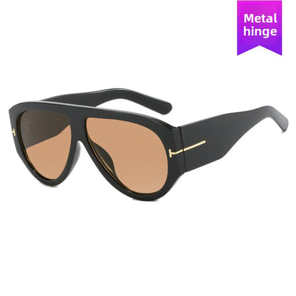 T-Shaped Large Frame Aviator Sunglasses