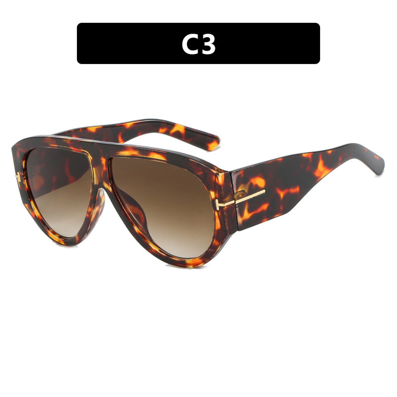 T-Shaped Large Frame Aviator Sunglasses