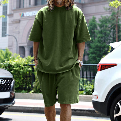 T-shirt, shorts, and relaxed-fit sportswear set