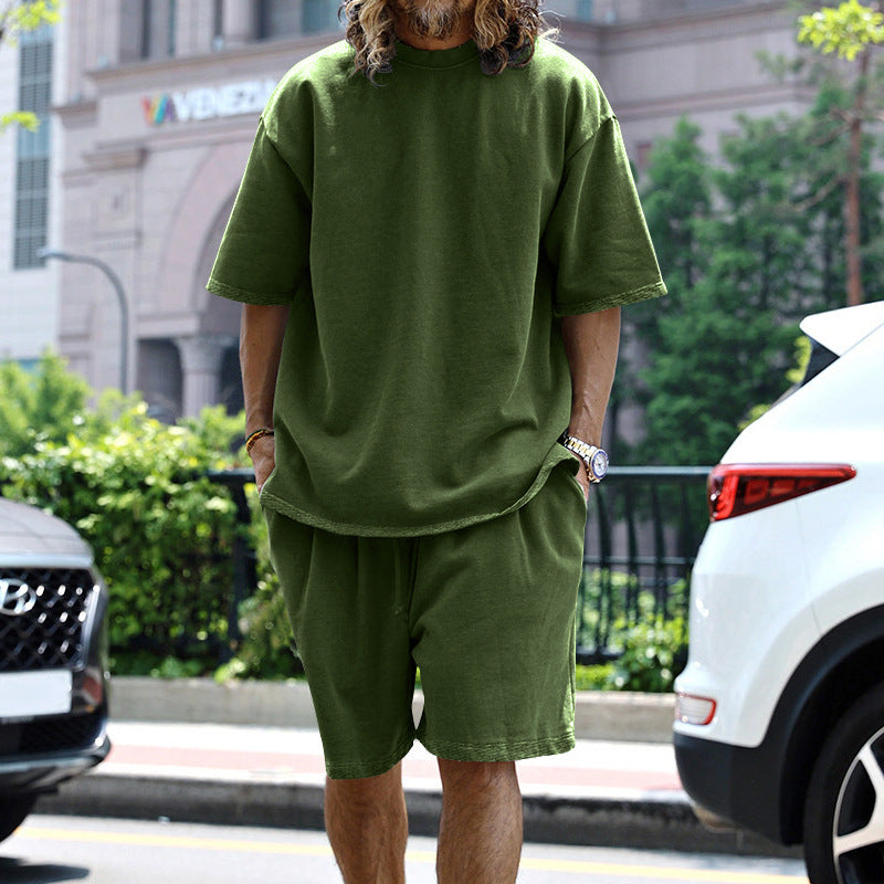 T-shirt, shorts, and relaxed-fit sportswear set