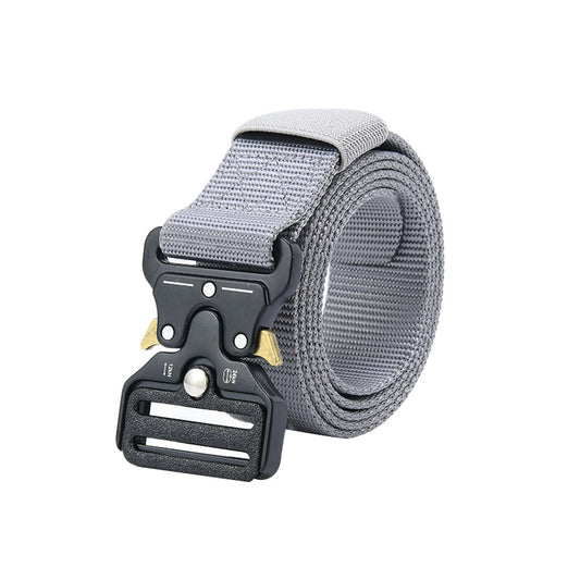 Tactical alloy snapback canvas belt
