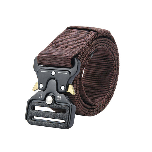 Tactical alloy snapback canvas belt