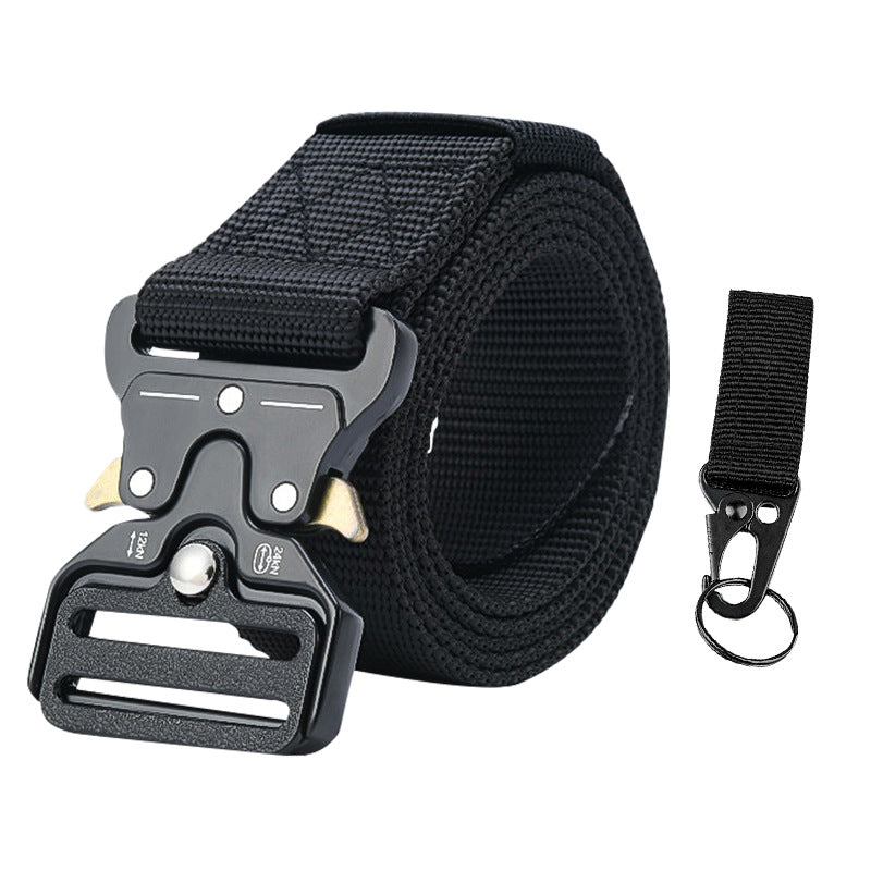 Tactical alloy snapback canvas belt