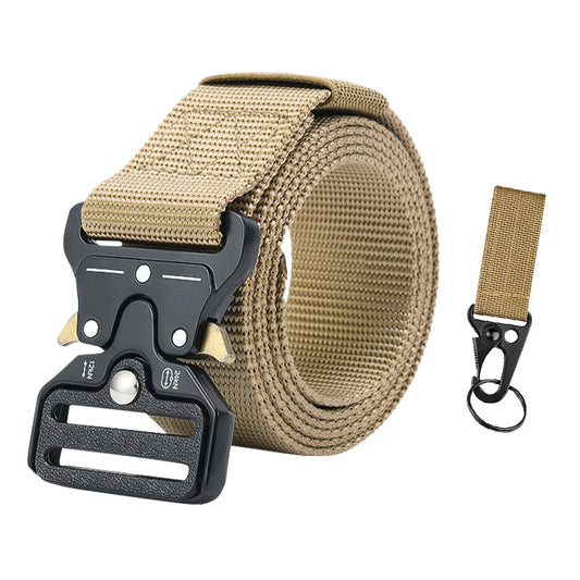 Tactical alloy snapback canvas belt