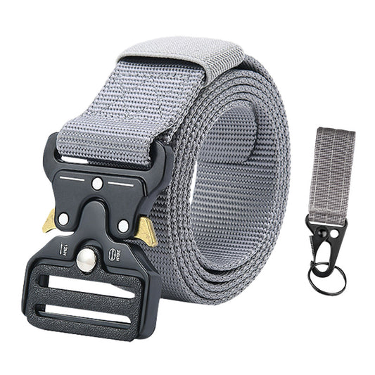 Tactical alloy snapback canvas belt