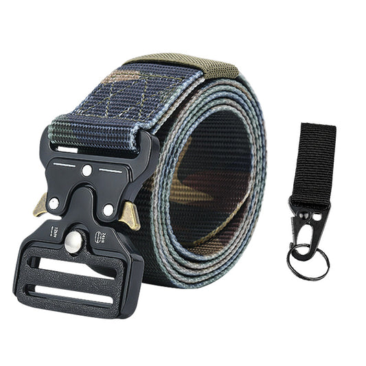 Tactical alloy snapback canvas belt