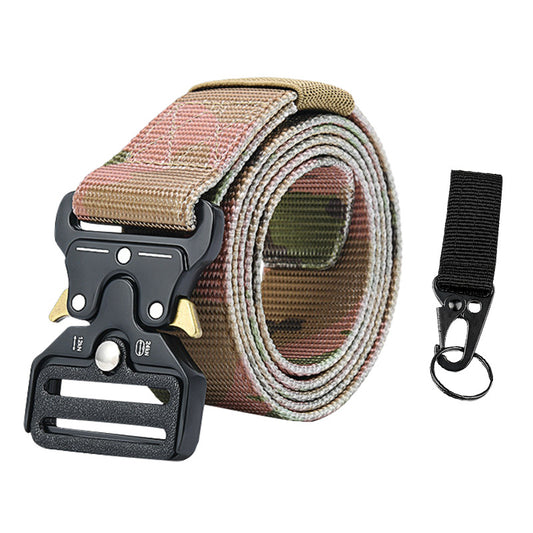 Tactical alloy snapback canvas belt