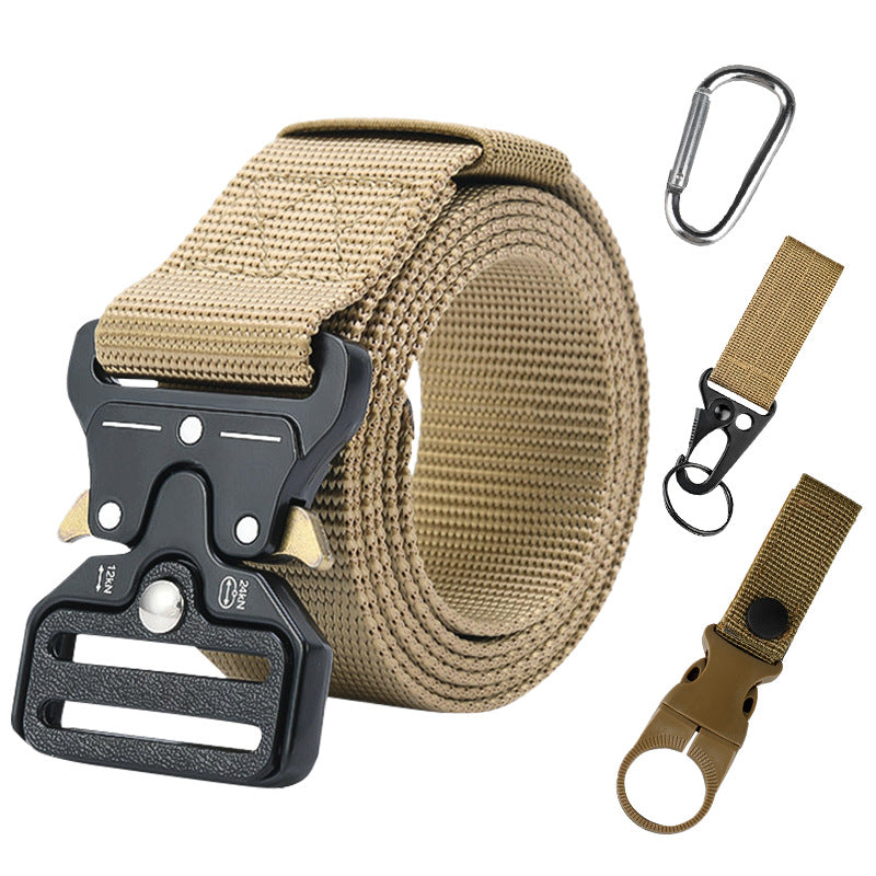 Tactical alloy snapback canvas belt
