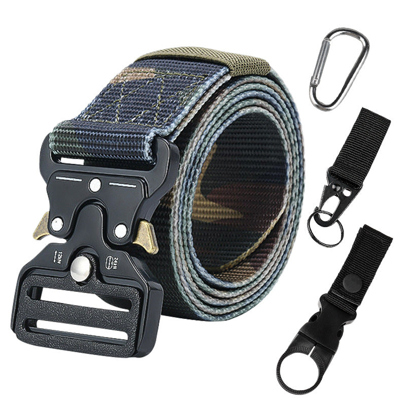 Tactical alloy snapback canvas belt