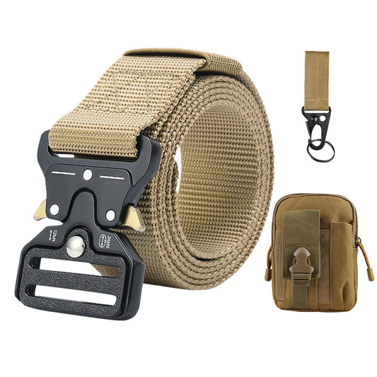 Tactical alloy snapback canvas belt