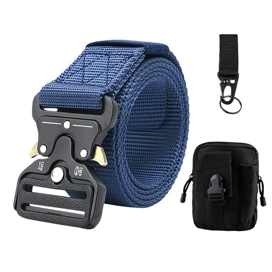 Tactical alloy snapback canvas belt