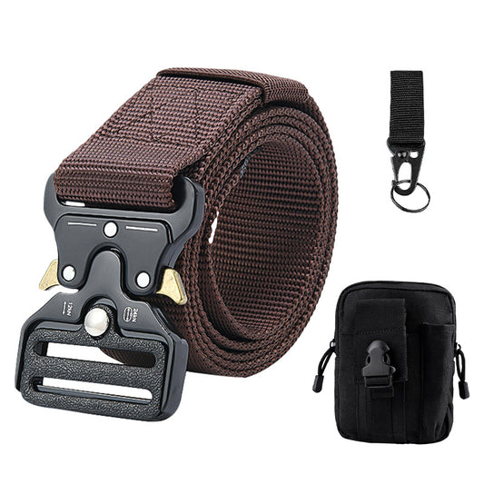 Tactical alloy snapback canvas belt