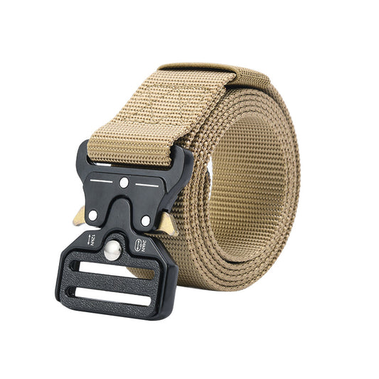 Tactical alloy snapback canvas belt