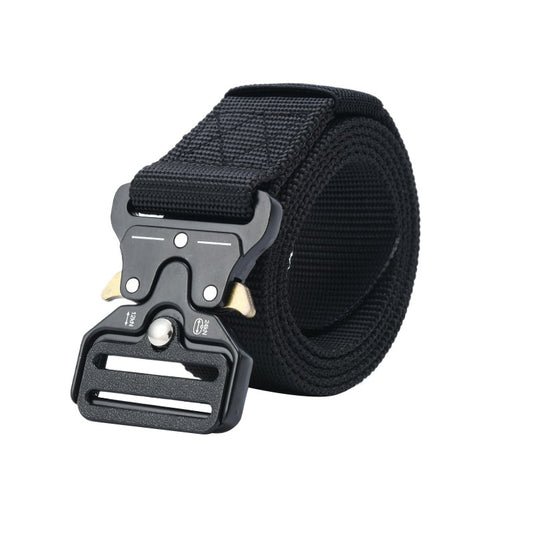 Tactical alloy snapback canvas belt