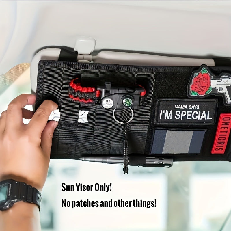 tactical car sun visor storage bag