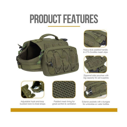 Tactical Dog Backpack with MOLLE System