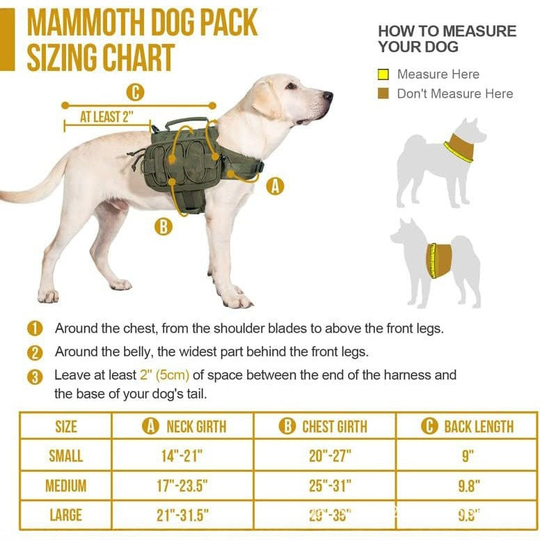 Tactical Dog Backpack with MOLLE System