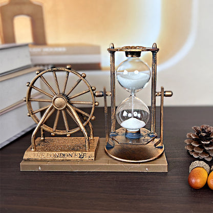 Tall rotating sand hourglass ornament