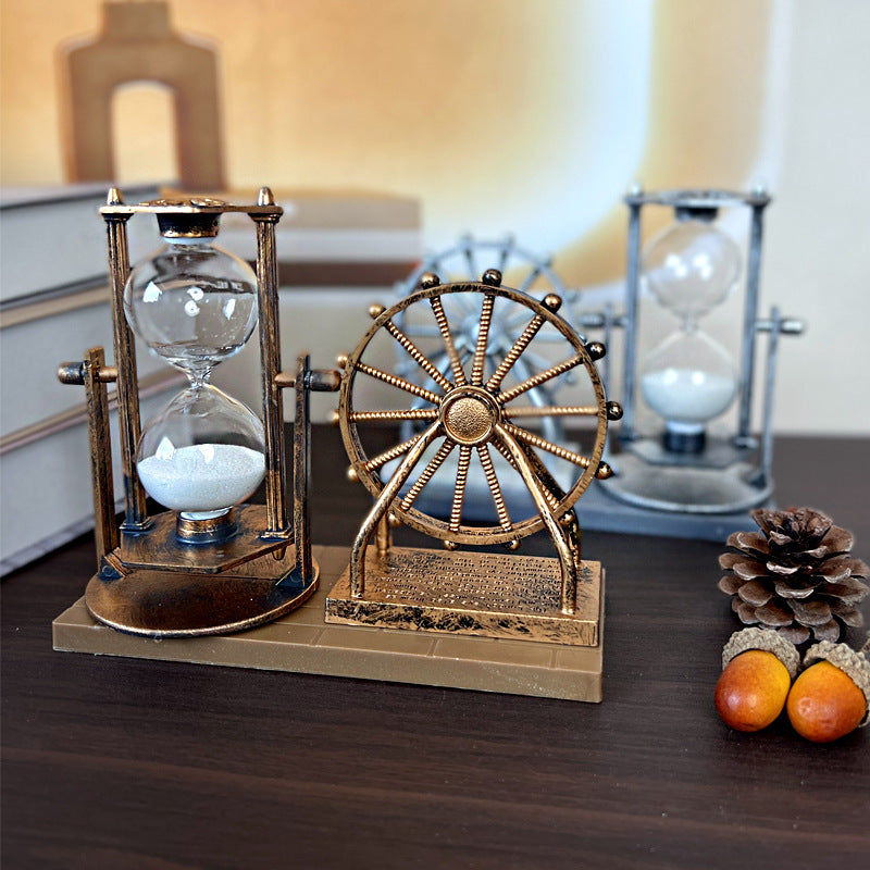 Tall rotating sand hourglass ornament