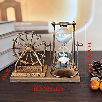 Tall rotating sand hourglass ornament