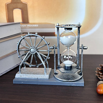 Tall rotating sand hourglass ornament