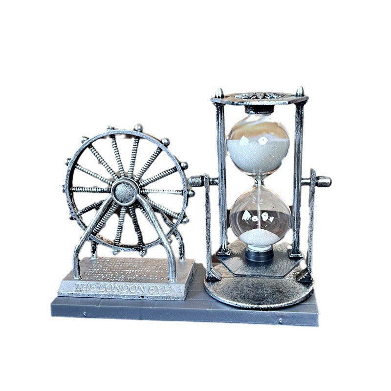 Tall rotating sand hourglass ornament