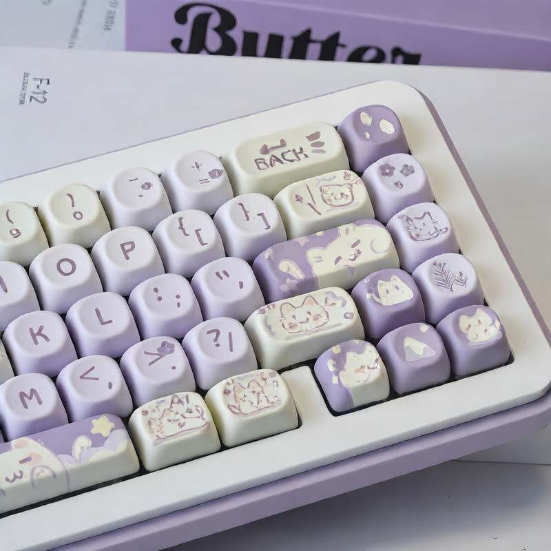Taro Cat Keycaps