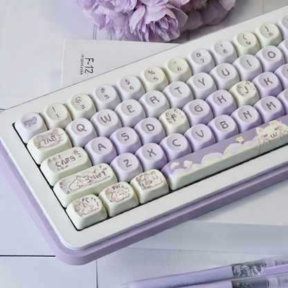 Taro Cat Keycaps