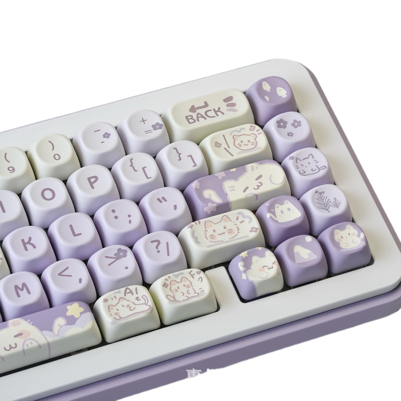 Taro Paste Cat Keyboard Keycaps
