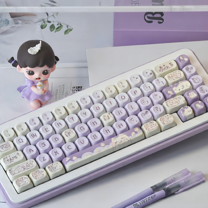 Taro Paste Cat Keyboard Keycaps