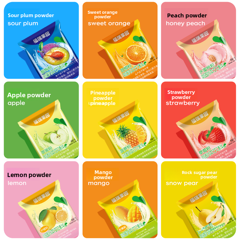 Tart plum powder, fresh orange powder