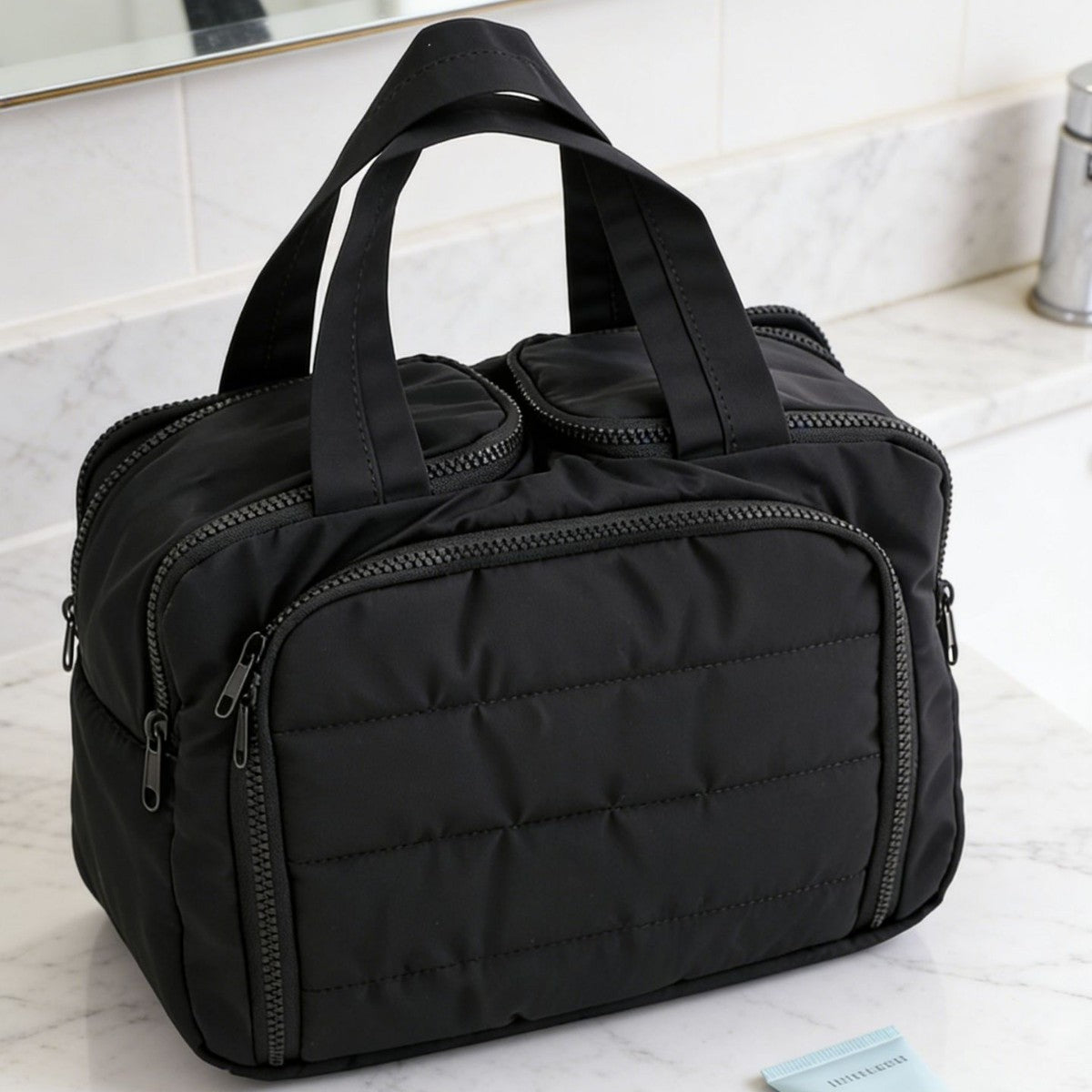 Taslan Double Opening Toiletry Bag with Compartments