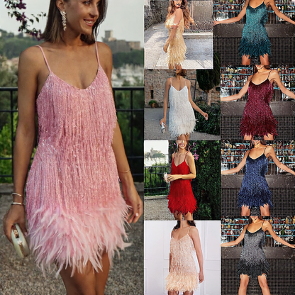 Tassel-beaded dress
