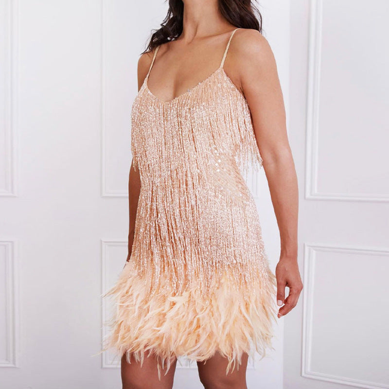 Tassel-beaded dress