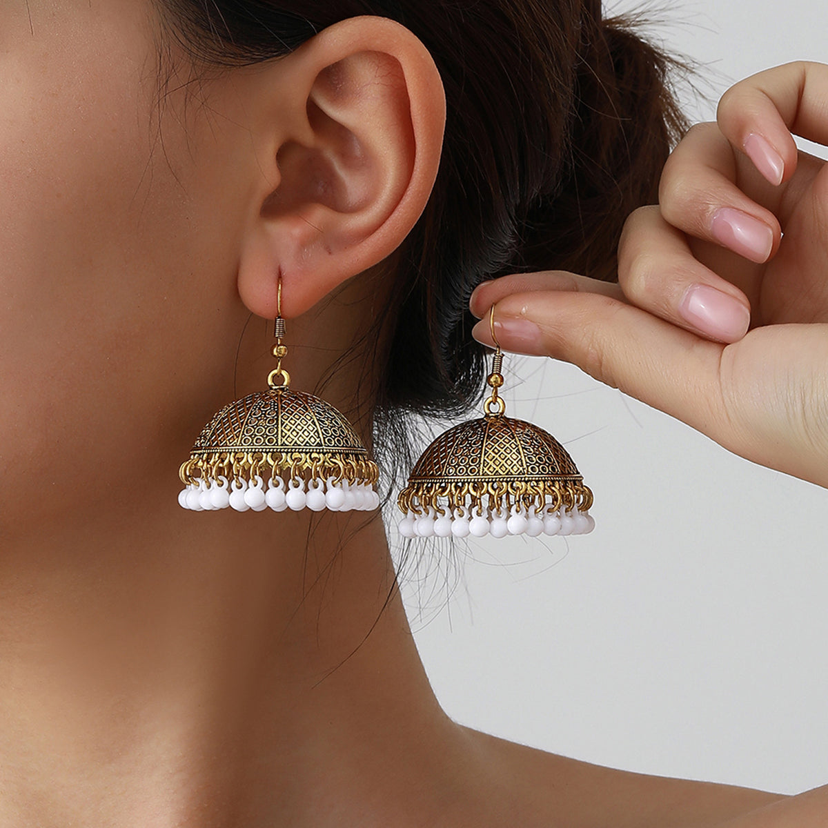 Tassel bell earrings