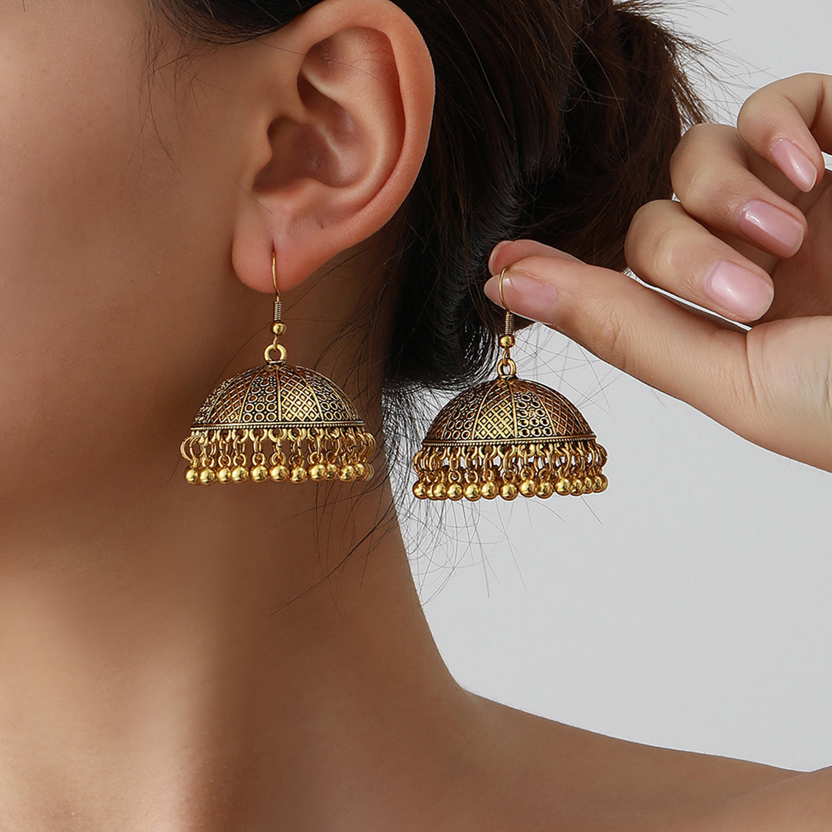 Tassel bell earrings