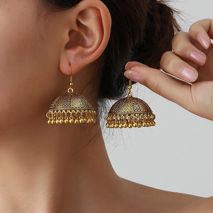 Tassel bell earrings
