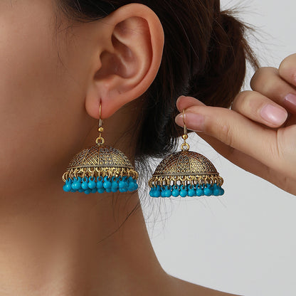 Tassel bell earrings