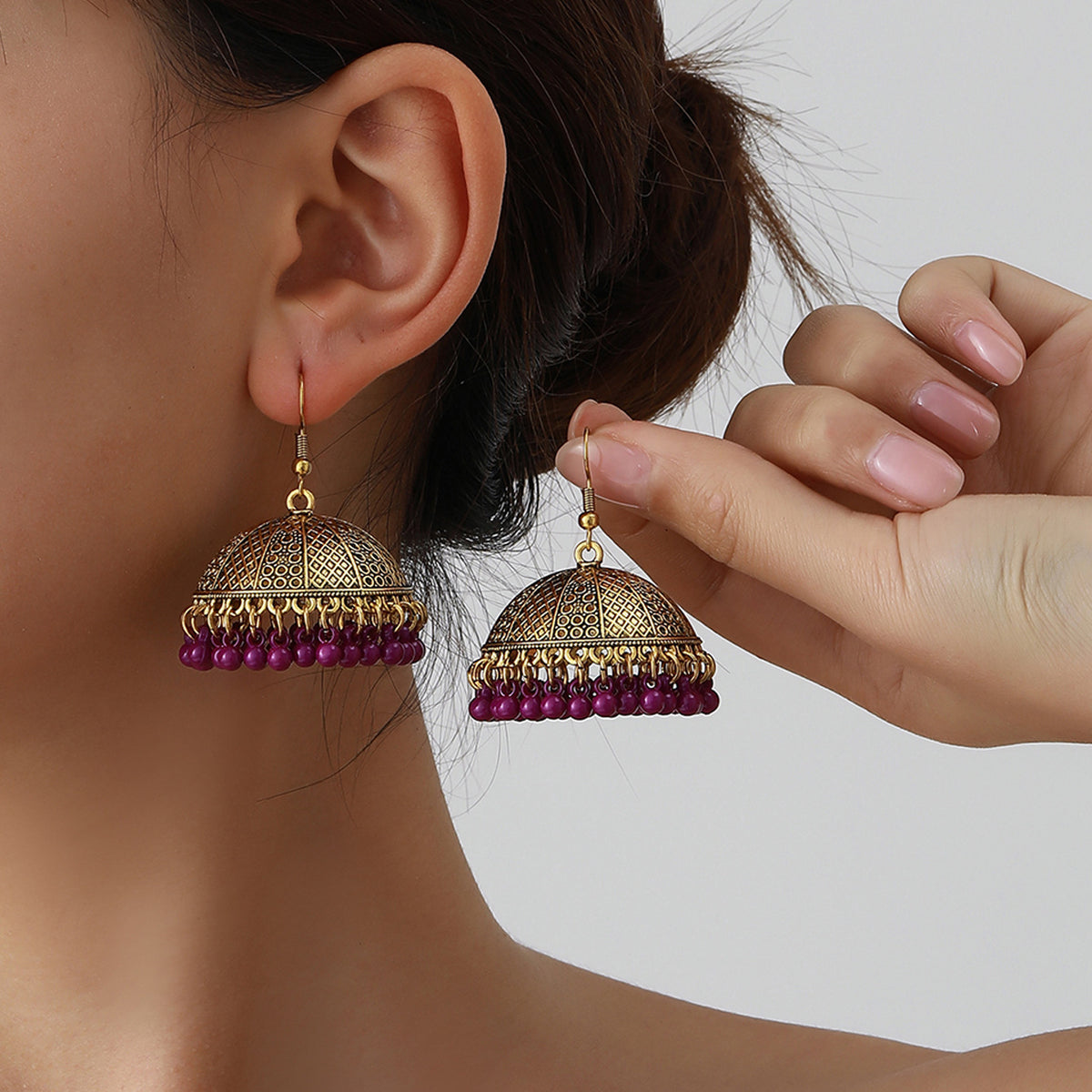 Tassel bell earrings