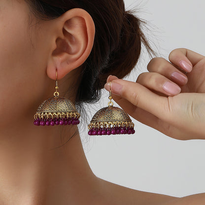Tassel bell earrings