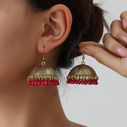 Tassel bell earrings