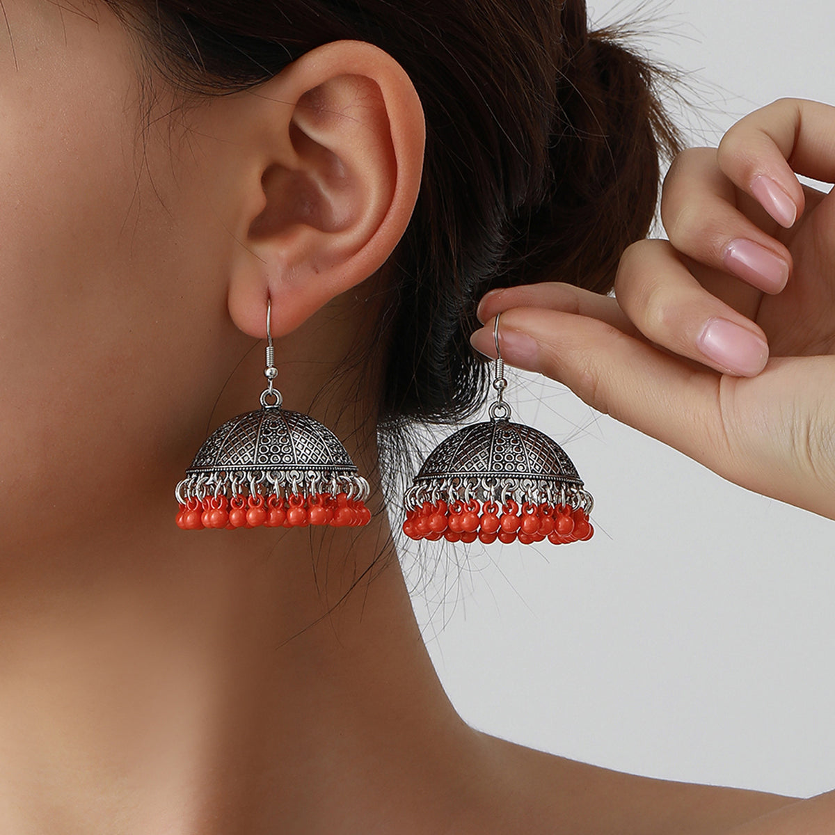 Tassel bell earrings
