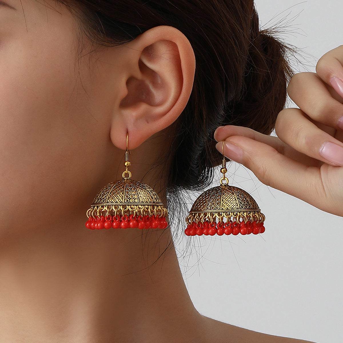Tassel bell earrings