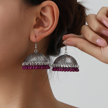 Tassel bell earrings